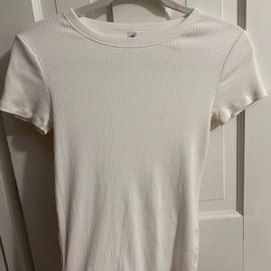Ribbed Crew Neck Short Sleeve Tshirt